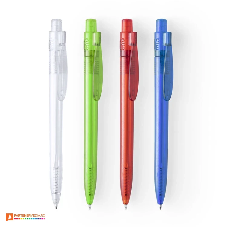 pixuri ecologice din plastic reciclat rpet cu corp colorat transparent 6731 pixuri ecologice din plastic reciclat rpet cu corp colorat transparent 6731 poza 1