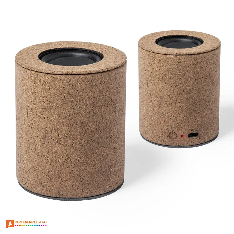 Boxe audio portabila de 3W din pluta cu baza din catifea antiderapanta boxe audio portabile din pluta de 3w 6738