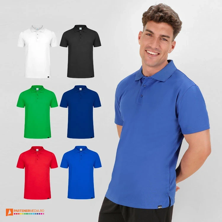 tricouri polo unisex din poliester pique de 180 grame 6755 poza 1