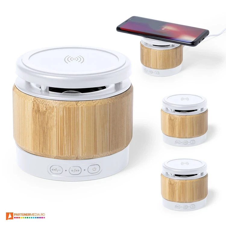 Boxe audio cu putere de 3 W si incarcator wireless de 5W boxe audio portabile cu incarcator wireless 6776