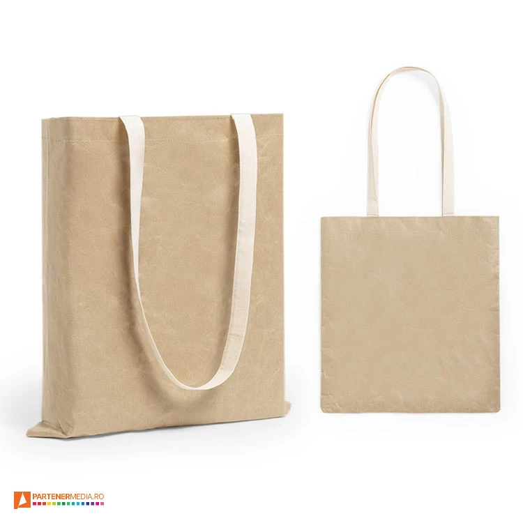 sacose promotionale din hartie kraft laminata cu manere lungi 6821 poza 1