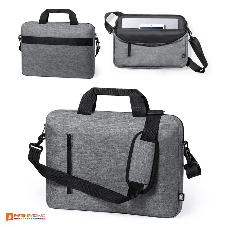 Genti de laptop cu banda elastica pentru troler si buzunar frontal cu fermoar genti promotionale de laptop cu bareta de umar 6845