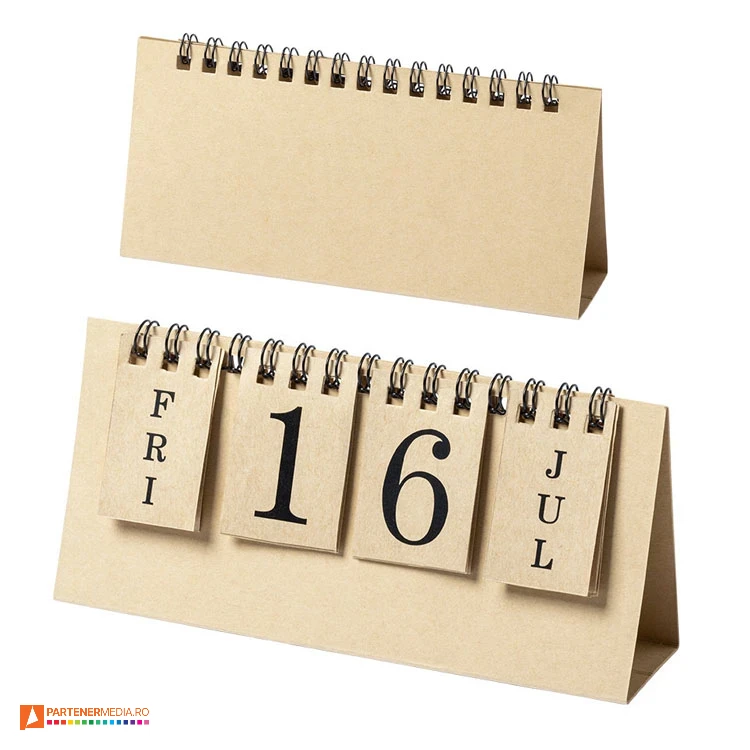 calendare promotionale perpetuu din carton kraft 6907 poza 1