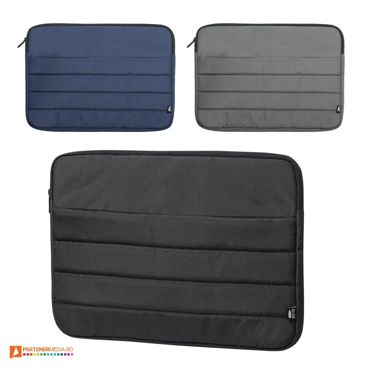 huse promotionale de laptop din poliester reciclat cu design modern 6911 poza 1