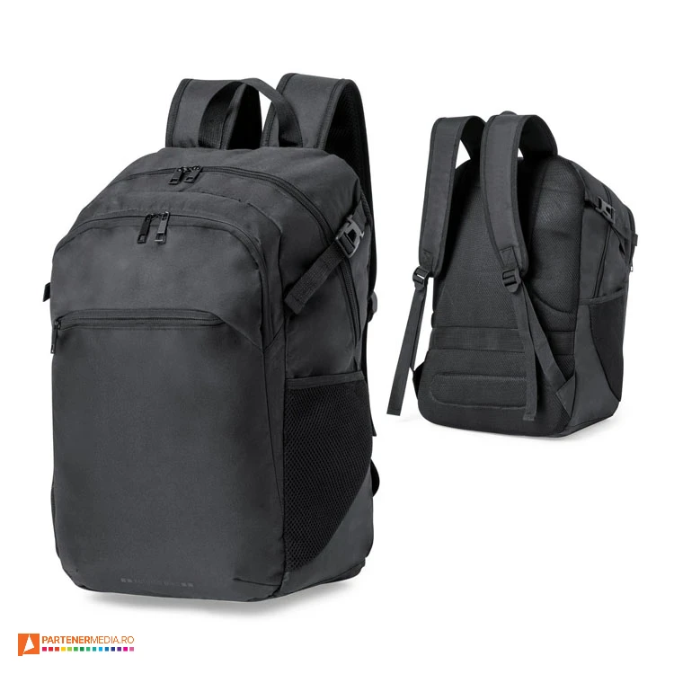 Rucsacuri de laptop cu curele laterale ajustabile si buzunare laterale din plasa rucsacuri promotionale antonio miro cu 3 compartimente 7375