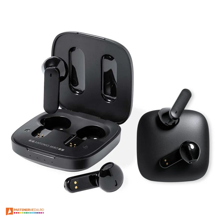 casti audio earphones cu statie de incarcare si design antonio miro 7380 casti audio earphones cu statie de incarcare si design antonio miro 7380 poza 1