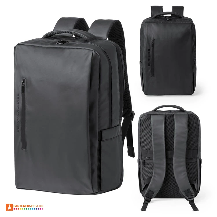 rucsacuri promotionale negre cu design antonio miro 7392 rucsacuri promotionale negre cu design antonio miro 7392 poza 1