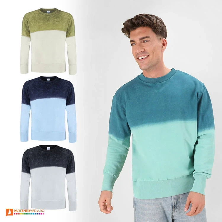 bluze unisex bicolore cu mansete si talie elastice 8013 bluze unisex bicolore cu mansete si talie elastice 8013 poza 1