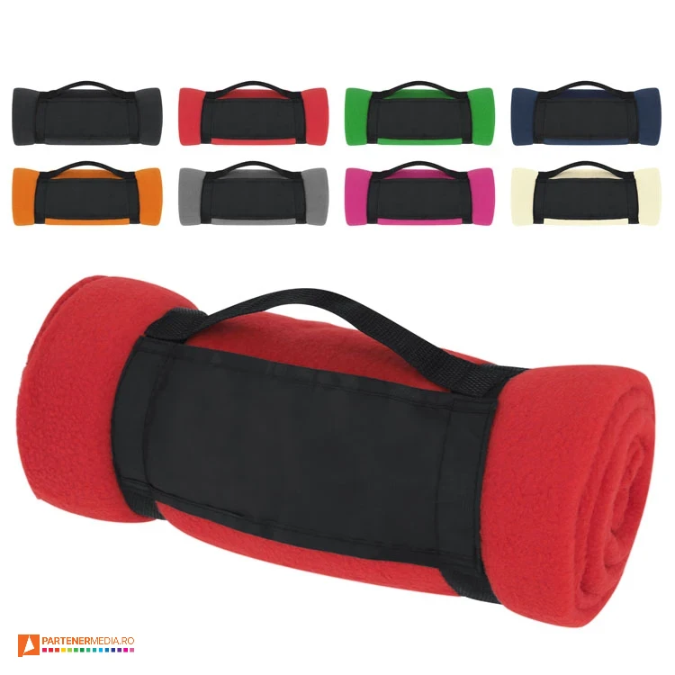 paturi colorate din fleece cu maner de transport 9248 paturi colorate din fleece cu maner de transport 9248 poza 1