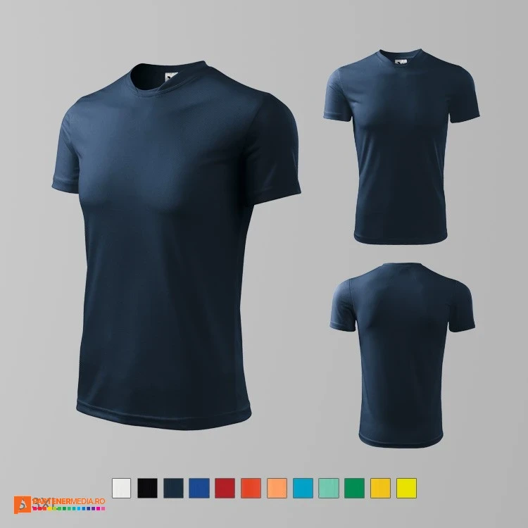 tricouri bleumarin promotionale din poliester pentru barbati ad124 poza 4