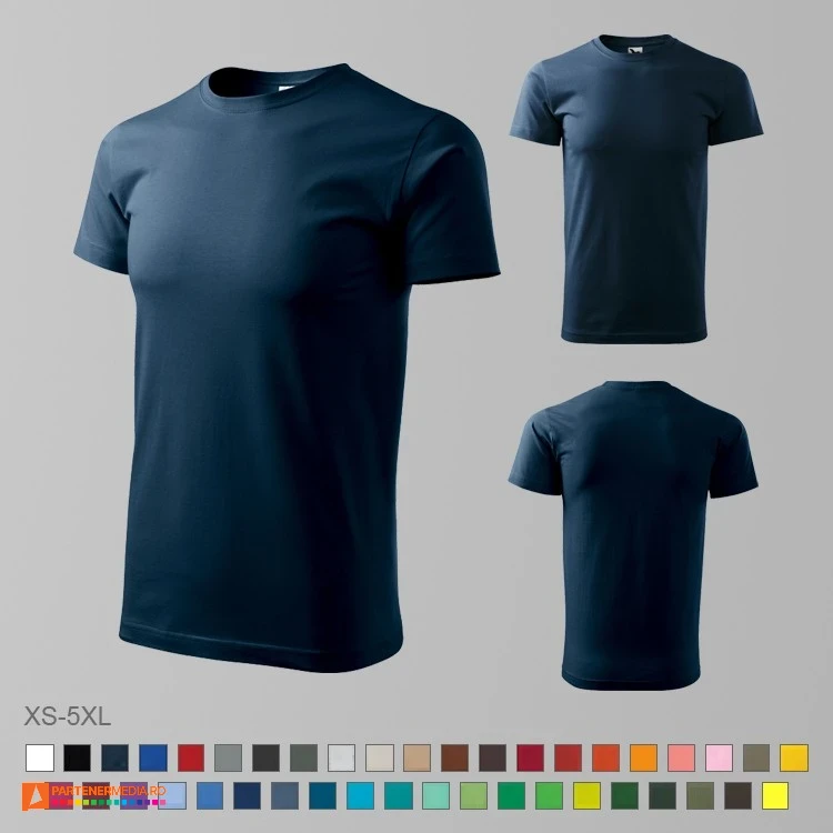 tricouri barbatesti bleumarin din bumbac ad129 poza 8
