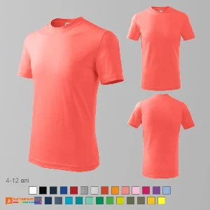 tricouri rosu coral pentru copii din bumbac ad138 poza 18