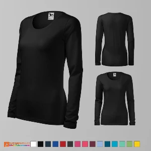 tricouri negre de dama cu maneci lungi si croiala slim fit ad139 poza 8