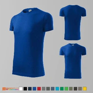 tricouri albastre slim fit pentru barbati din bumbac ad143 poza 3