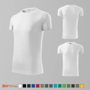 tricouri albe slim fit pentru barbati din bumbac ad143 poza 2