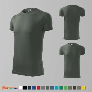 tricouri gri inchis slim fit pentru barbati din bumbac ad143 poza 8