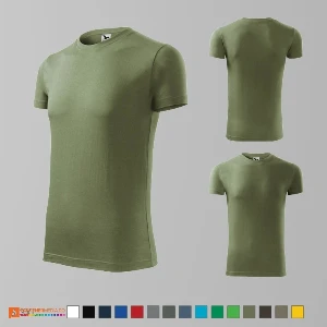 tricouri khaki slim fit pentru barbati din bumbac ad143 poza 9