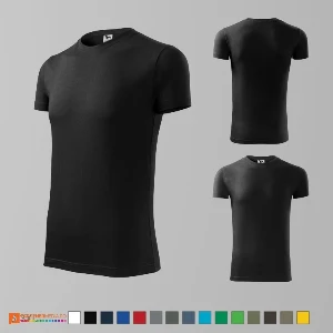 tricouri negre slim fit pentru barbati din bumbac ad143 poza 12