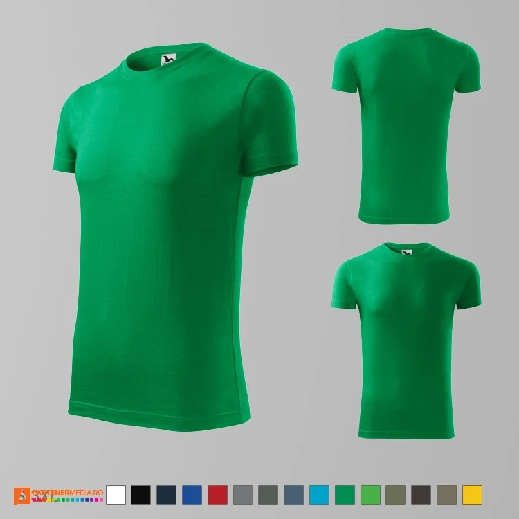 tricouri verzi slim fit pentru barbati din bumbac ad143 poza 15
