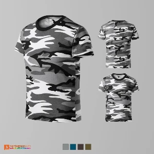 tricouri camuflaj gri pentru copii din bumbac ad149 poza 3