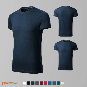 tricouri bleumarin barbatesti promotionale din bumbac si elastan ad150 poza 5
