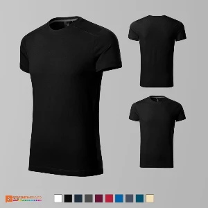 tricouri negre barbatesti promotionale din bumbac si elastan ad150 poza 8