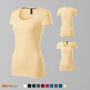 tricouri crem promotionale de dama din bumbac si elastan ad152 poza 6