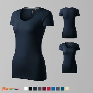 tricouri promotionale bleumarin de dama din bumbac si elastan ad152 poza 4