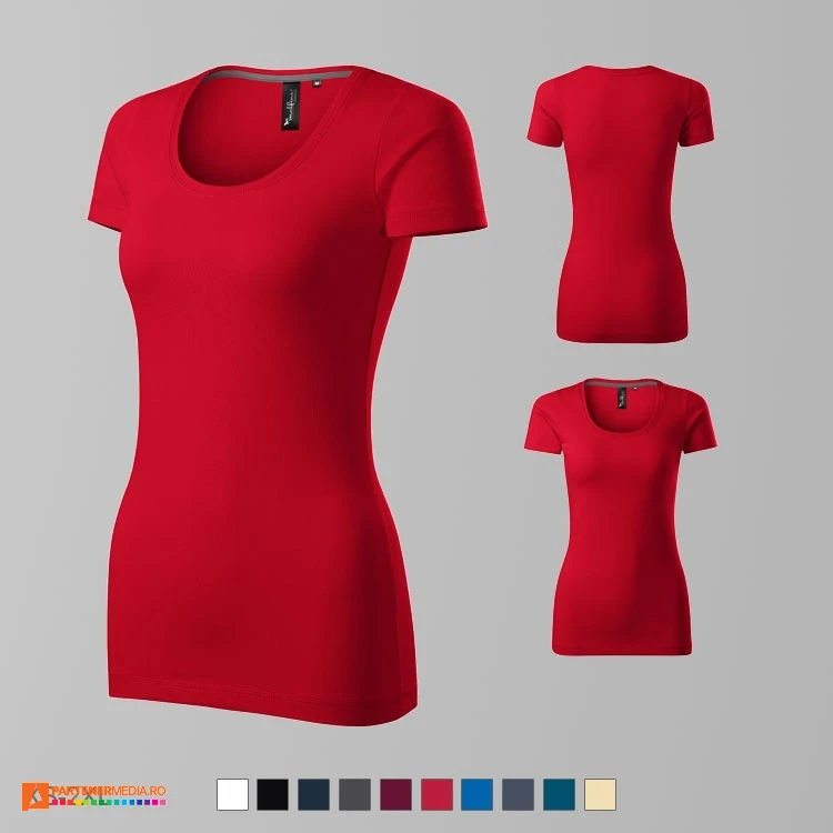 tricouri promotionale rosii de dama din bumbac si elastan ad152 poza 9