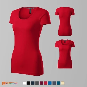 tricouri promotionale rosii de dama din bumbac si elastan ad152 poza 9