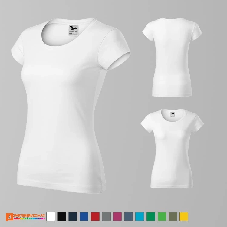 tricouri albe slim fit pentru dama din bumbac ad161 tricouri albe slim fit pentru dama din bumbac ad161 poza 2