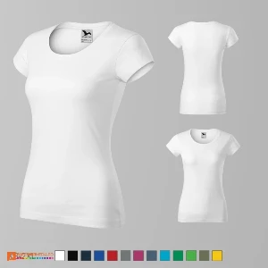 tricouri albe slim fit pentru dama din bumbac ad161 poza 2