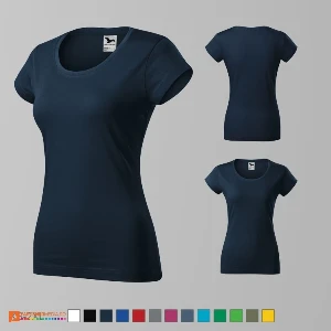 tricouri bleumarin slim fit pentru dama din bumbac ad161 poza 5