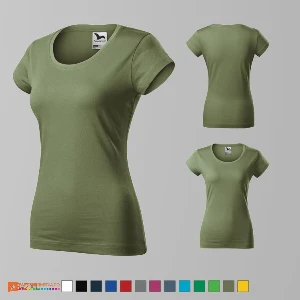 tricouri khaki slim fit pentru dama din bumbac ad161 poza 8