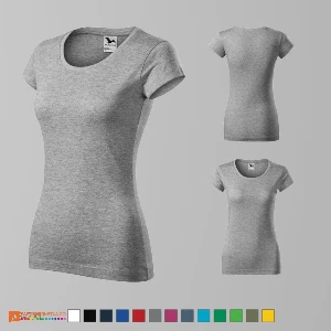 tricouri slim fit gri pentru dama din bumbac ad161 poza 7