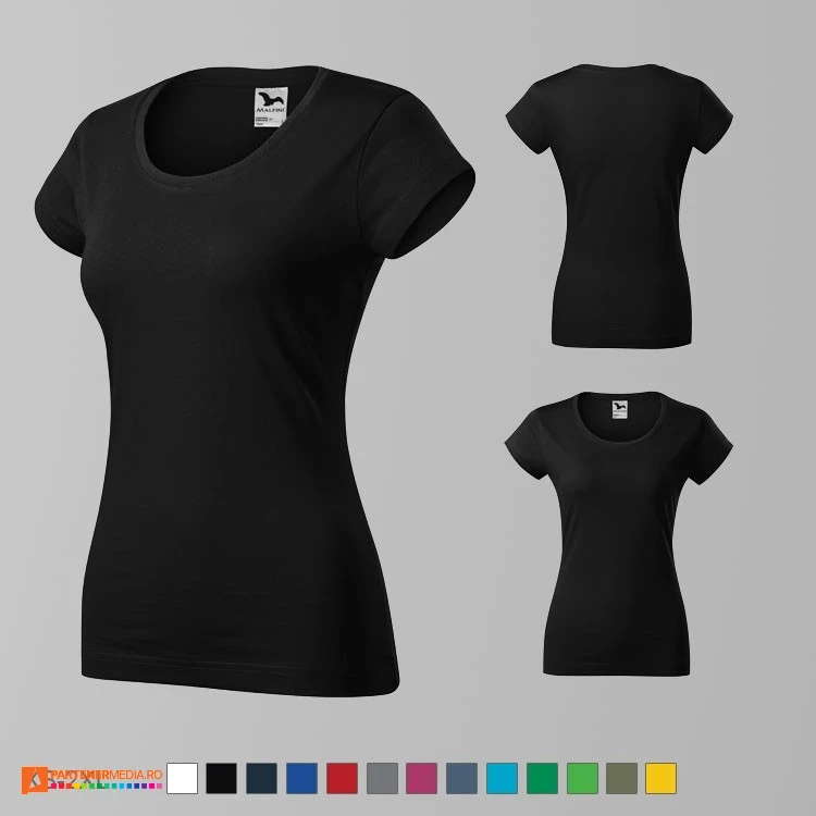 tricouri slim fit negre pentru dama din bumbac ad161 tricouri slim fit negre pentru dama din bumbac ad161 poza 9