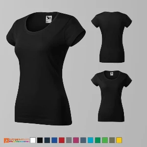 tricouri slim fit negre pentru dama din bumbac ad161 poza 9