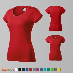 tricouri slim fit rosii pentru dama din bumbac ad161 poza 10