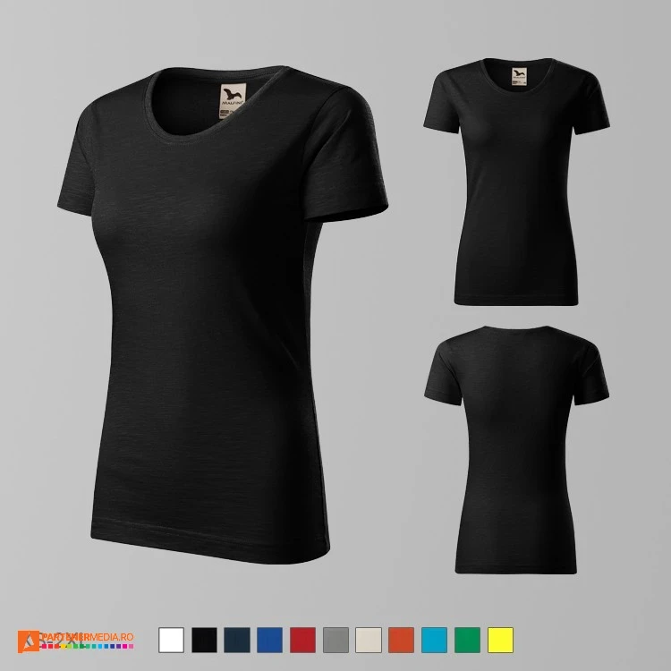 tricouri de dama promotionale negre din bumbac organic ad174 poza 8