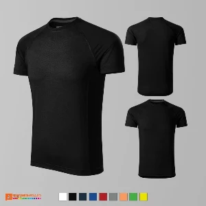 tricouri negre barbatesti din bumbac si elastan ad175 poza 6