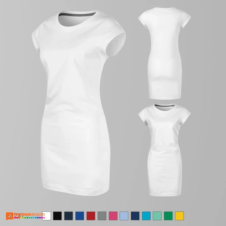 tricouri albe promotionale tip rochie ad178 poza 2