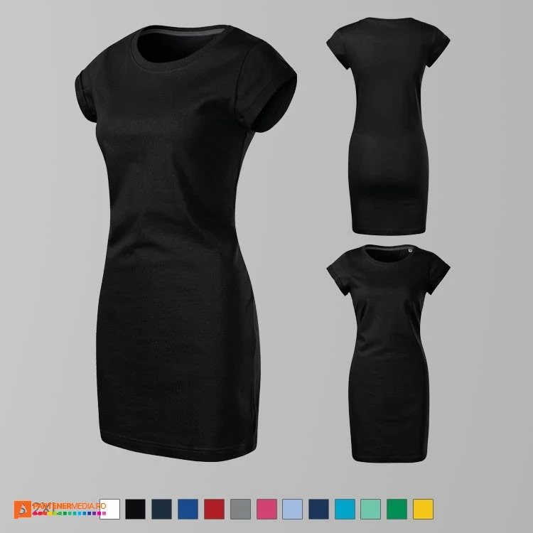 tricouri negre promotionale tip rochie ad178 poza 9