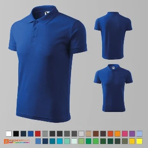 tricouri polo barbatesti albastre din bumbac si poliester ad203 poza 3