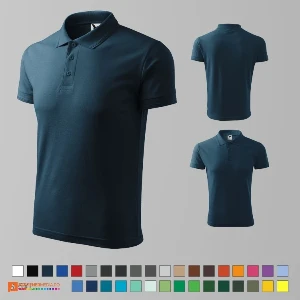 tricouri polo barbatesti albastru inchis din bumbac si poliester ad203 poza 6