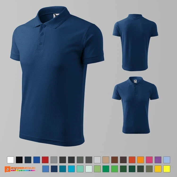 tricouri polo barbatesti bleumarin din bumbac si poliester ad203 poza 7