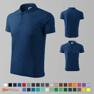 tricouri polo barbatesti bleumarin din bumbac si poliester ad203 poza 7