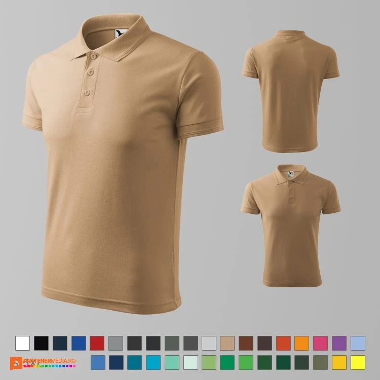 tricouri polo barbatesti crem din bumbac si poliester ad203 poza 8