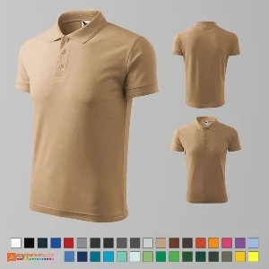 tricouri polo barbatesti crem din bumbac si poliester ad203 poza 8