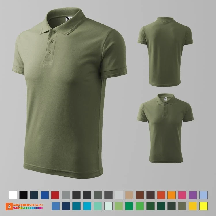 tricouri polo barbatesti khaki din bumbac si poliester ad203 poza 17