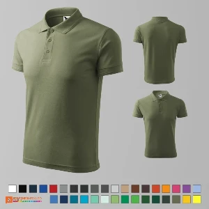 tricouri polo barbatesti khaki din bumbac si poliester ad203 poza 17